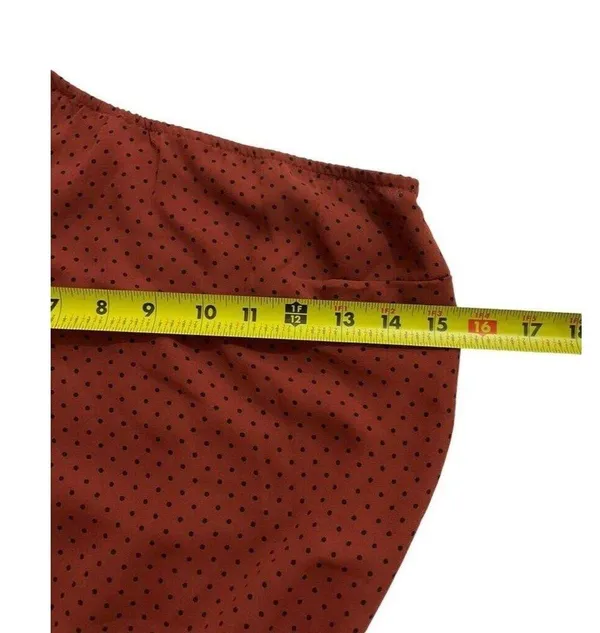 Abercrombie & Fitch Women Size XS Maroon Bodysuit Polka Dot One Shoulder 18-700P - Image 9