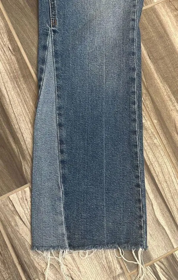 Loft EUC Vintage Straight Patchwork Distress Jeans Sz 0 - Image 5