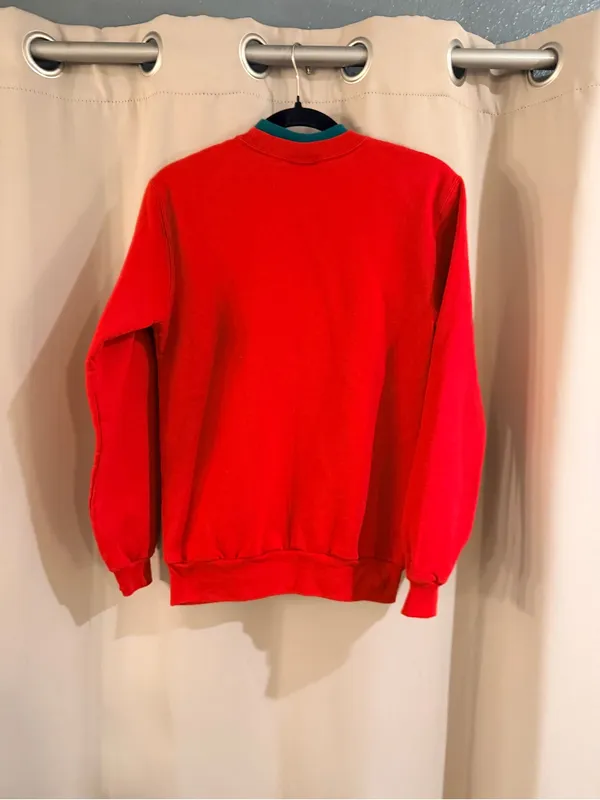 Top Stitch Crewneck Sweater with Cardinals - Image 2