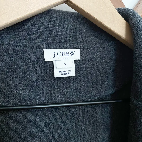 J Crew Charcoal Grey Open Front Blazer Sweater Jacket Size Small - Image 3