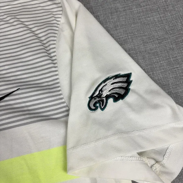 Philadelphia Eagles Shirt Polo Mens Medium White NFL Football Nike Golf Dri Fit - Image 3