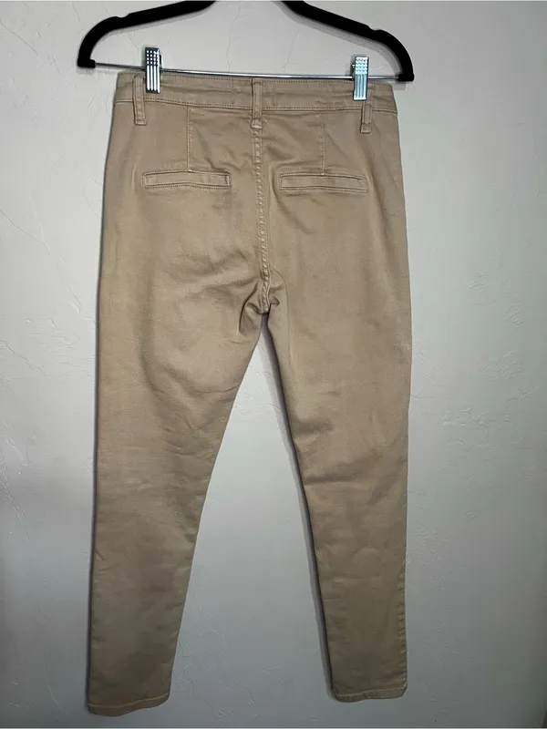 BKE Buckle Cream Skinny‎ Chino Pants Mid Rise Stretch Casual Neutral Jeans - Image 7