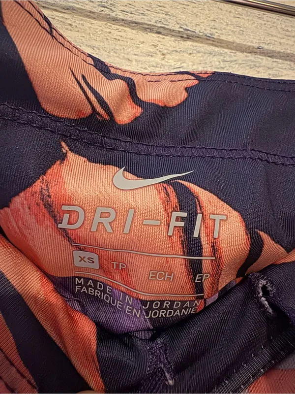 Nike DRI-FIT Fast Runway Print Eggplant High Rise Running Tights XS - Image 8