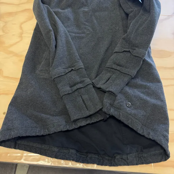Lululemon Gratitude Wrap Heathered Inkwell Cardigan‎ Shawl Collar Size 6 - Image 11