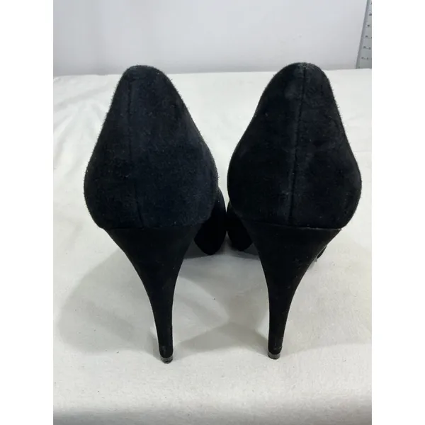 Womans Nine West Swankyo Black Suede Slip On Stiletto Pumps Size 9.5 M - Image 5