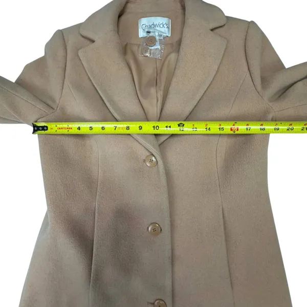 Chadwick's Women's Classic Camel Wool-Blend Long Tailored Coat - Image 8