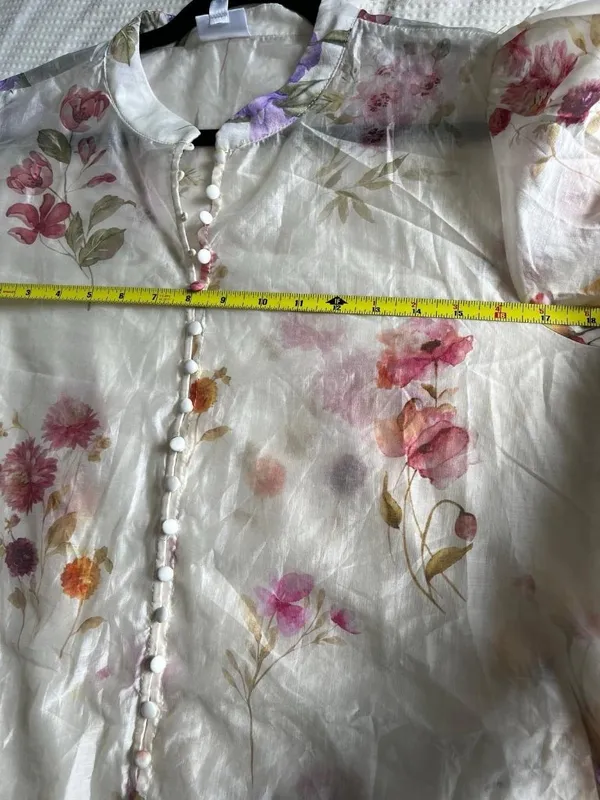 NWT WOMENS BAILEY 44 LIGHT SILKY FLORAL LAYOCELL BUTTONS Size XL - Image 7