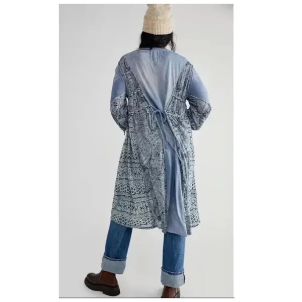 Free People Oh My Mix Print Long Sleeve Dress Duster Size Small - Image 2