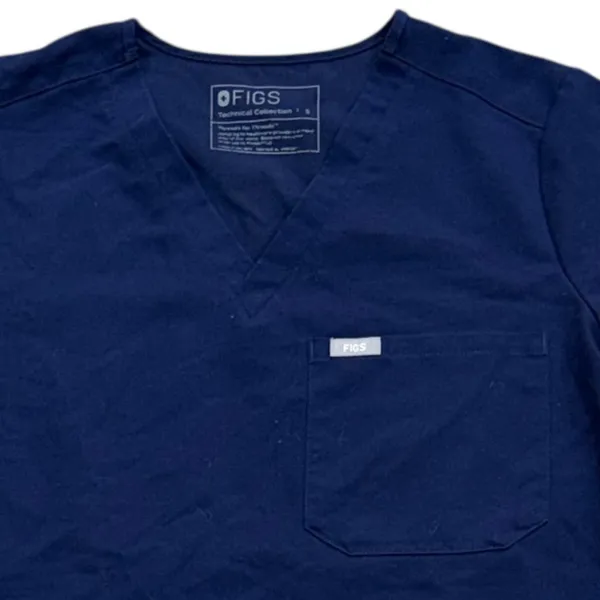 FIGS Catarina One Pocket‎ Scrub Top Blue PO 1801 Small Nurse Healthcare Uniform - Image 2