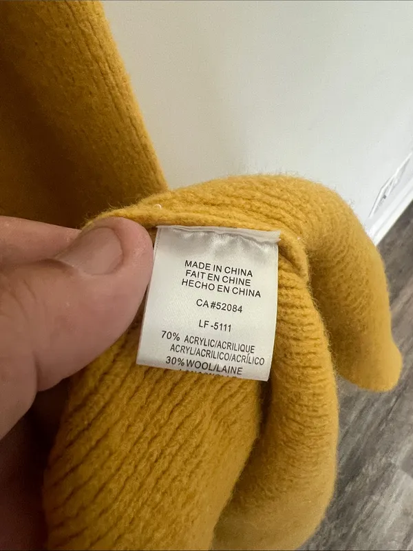 Anthropologie La Fee Verte Mustard Yellow Open Front Cardigan Coat sz L ✔️ - Image 8