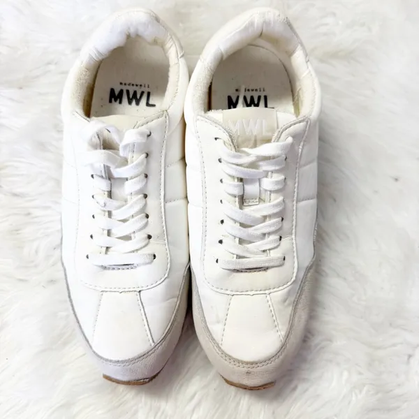 Madewell MWL The League Leather & Nylon Sneakers White Women’s 6.5 - Image 3