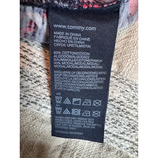 Tommy Hilfiger Women XL Navy Red Rope Print Faux Wrap Tall Girl Friendly - Image 8