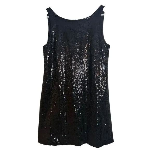 Free People Vintage black sequin scoop back tank dress 6 - Image 11