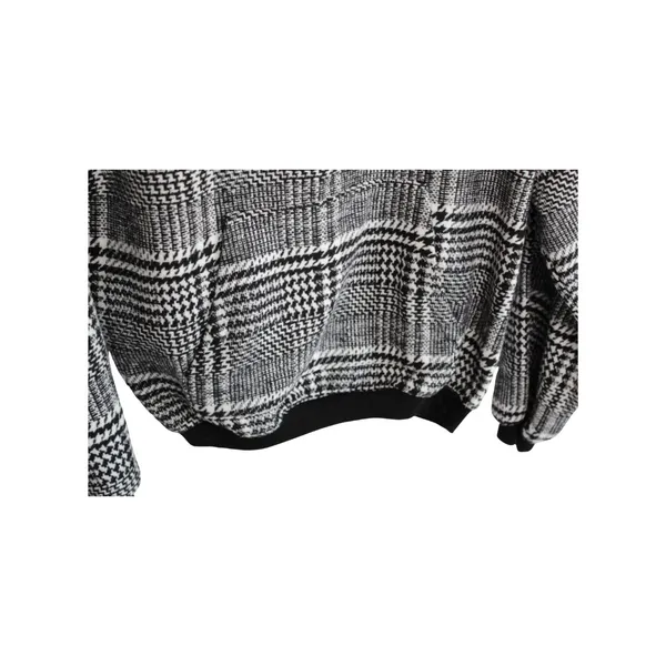 Lili Sidonio Molly‎ Bracken Women's Black & White Plaid Hoodie Dolman Size Small - Image 4