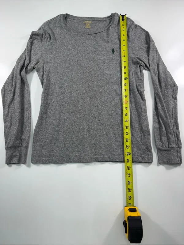 Polo by Ralph Lauren Heather Gray Long Sleeve Crew Tee - Image 3