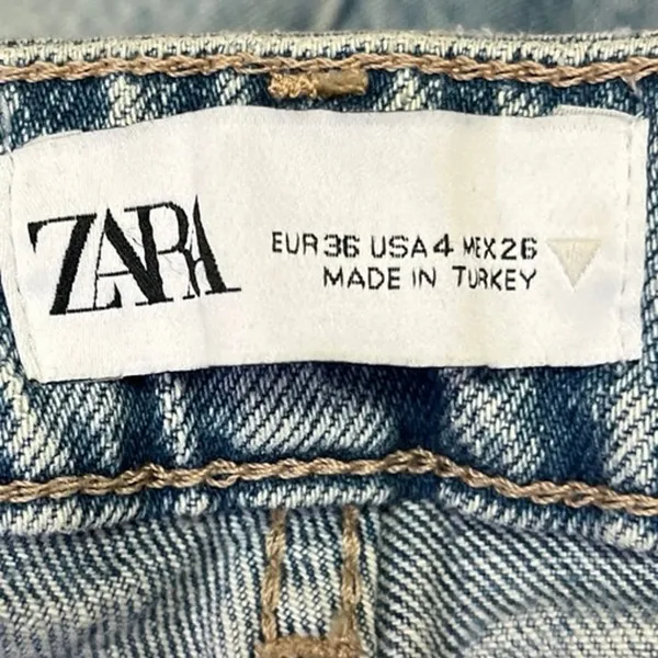 Zara Women's Blue Light Wash High Waisted Straight Tapered Ankle Denim Jeans 4 - Image 4