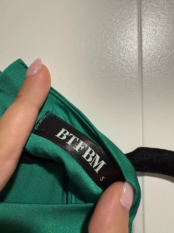 BTFBM Dark Green Satin Romper - Image 3