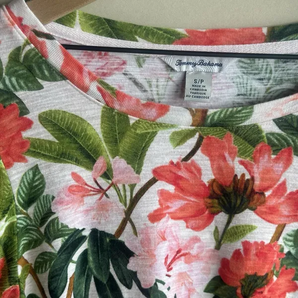 Tommy Bahama 100% Cotton Ashby Isles Faraway Blooms Knit Top S Tropical Heavenly - Image 7