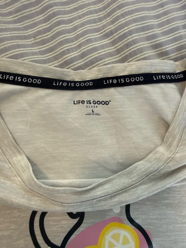 Life is Good Sleep Set Shirt & Pants Large - Image 3