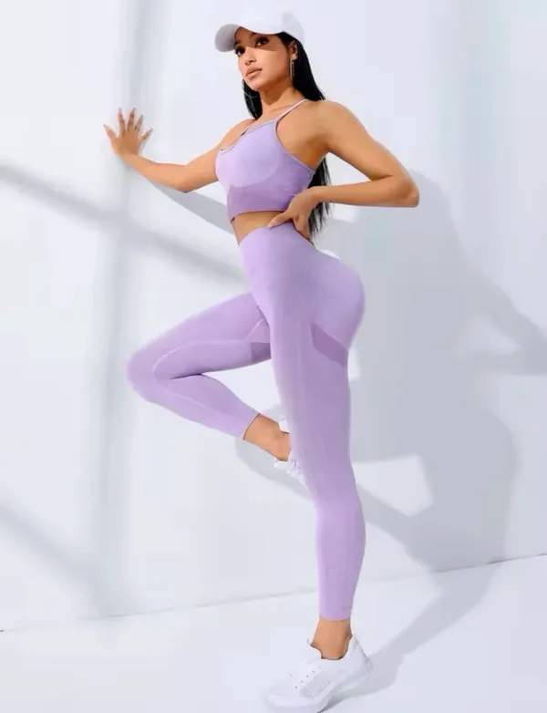 Trendy Women's Yoga Set: Athletic Jumpsuit for the Gym & Top - Image 3