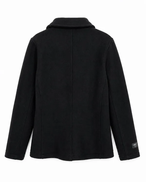OBEY Propaganda Women’s Small Black Double Breasted Knit Peacoat Jacket - Image 3