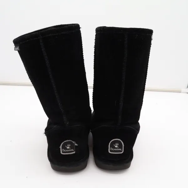 Bearpaw Bootie Womens US 10 Black Suede Fleece Lined Round Toe Mid Calf Boots - Image 4