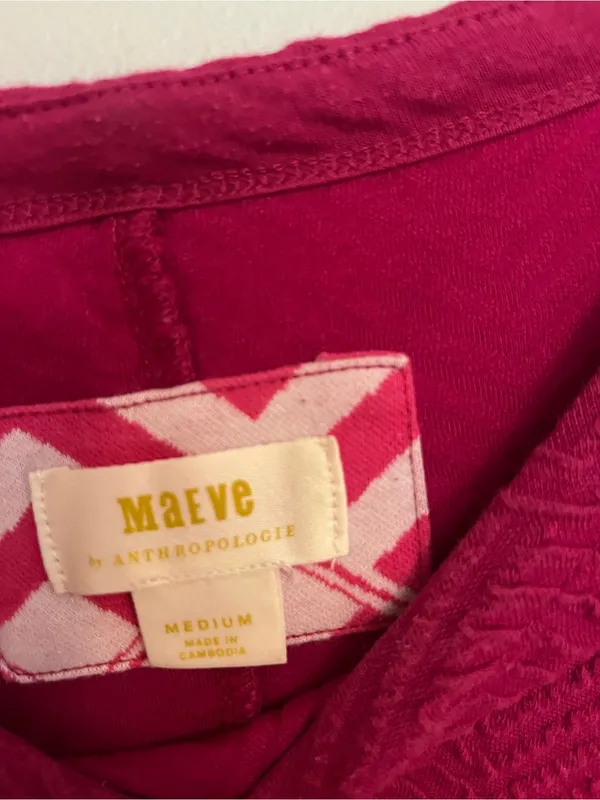 Maeve Textured Peplum‎ Sweater in Berry Pink - Image 2