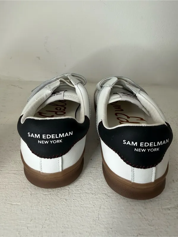 Sam Edelman White, Gray & Brown Velcro Sneakers - Image 4