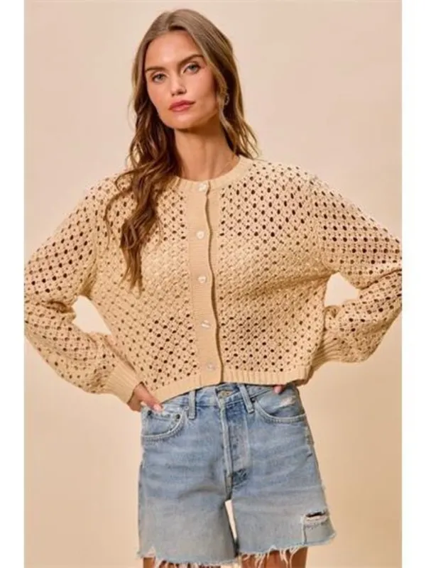 SO‎ ME Open Knitted Button Down Cardigan Sweater Top - Image 11
