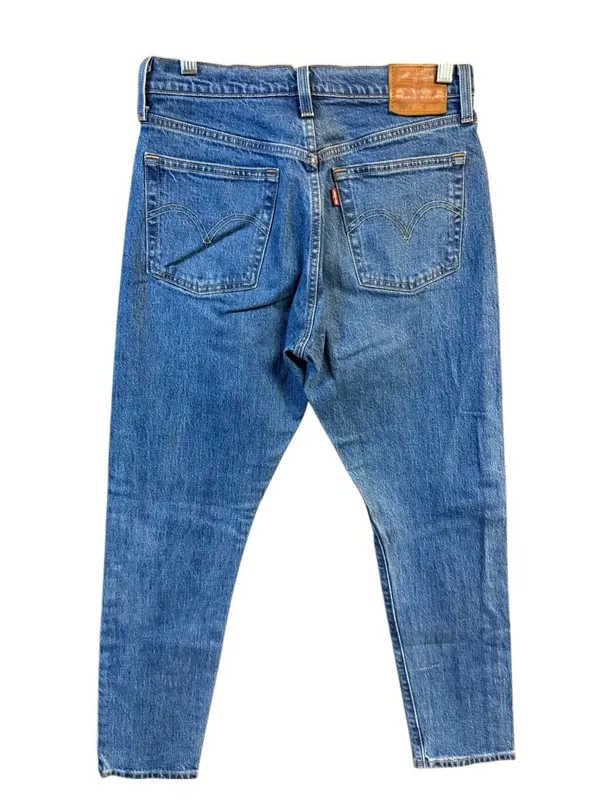 Levi's Premium 501 Skinny Jeans Womens 27x27 Big E Medium Indigo Wash Button Fl - Image 2