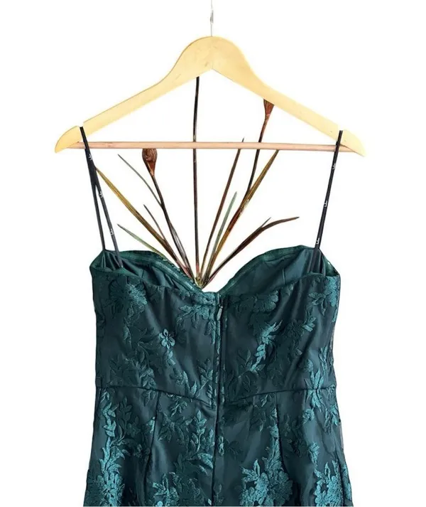 Lulus What a Knockout Forest Green Embroidered Strapless Dress - Image 11