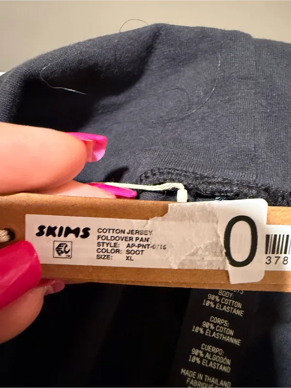 NWT Skims Cotton Jersey Fold over Pants in soot size XL - Image 11