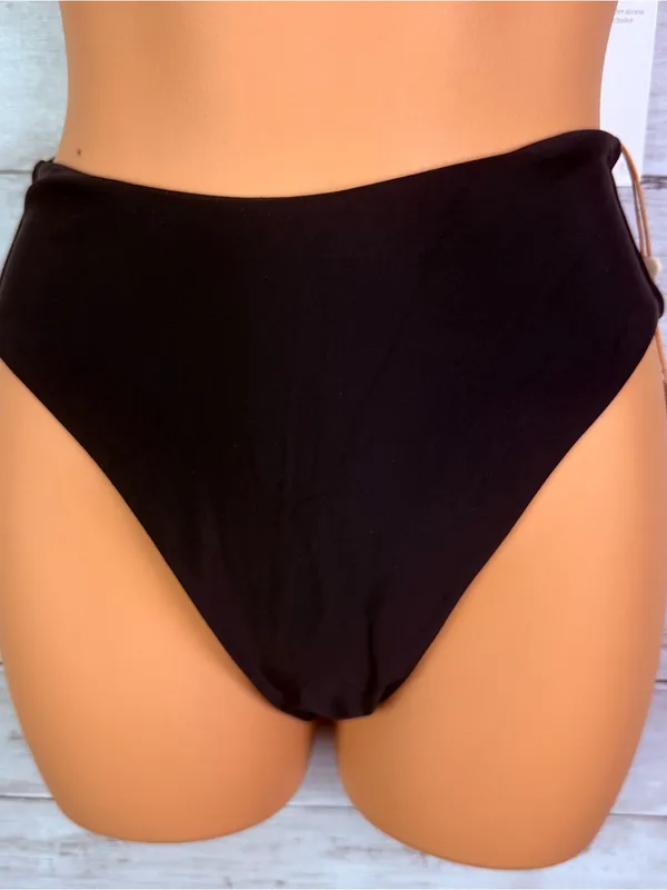 Quince Italian High Waisted Swim Bottom Black Size Small - Image 3