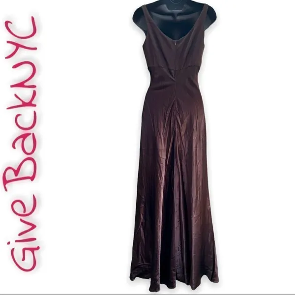 Erez Levy Brown Sleeveless Gown Size 2 - Image 2
