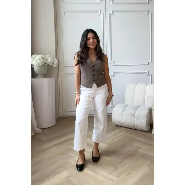 SPANX Stretch Twill Wide Leg Crop Pants in Bright White Size Small - Image 14