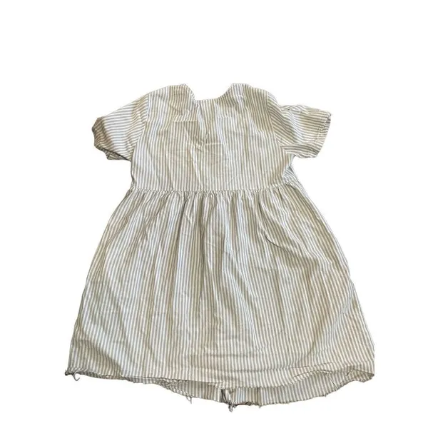 Béchamel tan & white striped a-line dress‎ cottage boho sz Med Petite - Image 2
