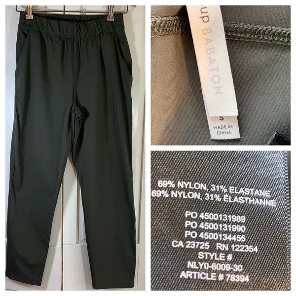 The Group Babaton Women's‎ Olive Green Nylon Elastane Jogger Pants Size S - Image 12