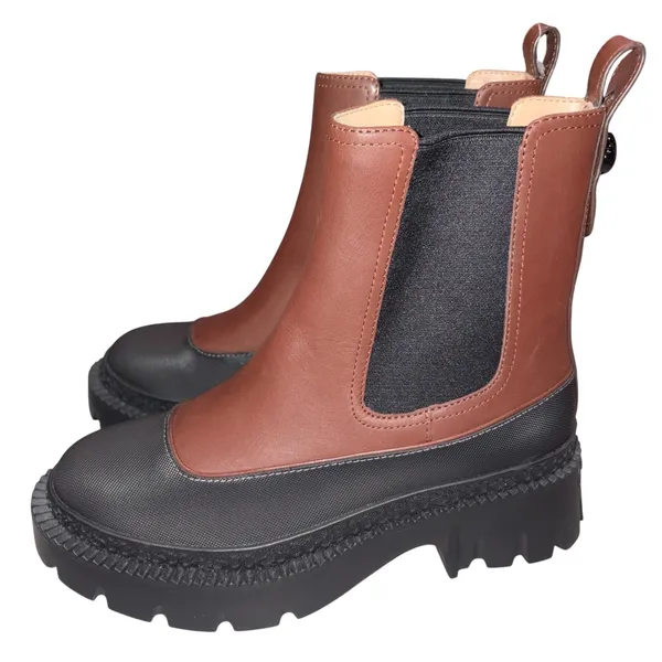 NEW Without Box Coach Jayla Brown Leather Lug Sole Chelsea Boot 5.5 - Image 2
