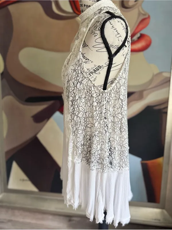 Free People Bohemian White Lace swing tunic - Image 5