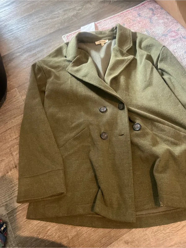 Madewell Olive Green Double-Breasted Women's Peacoat - Image 5