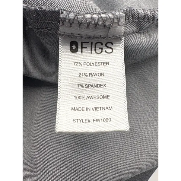 FIGS‎ Caspian V-Neck Scrub Top Large Heathered Charcoal Gray Single Pocket - Image 7