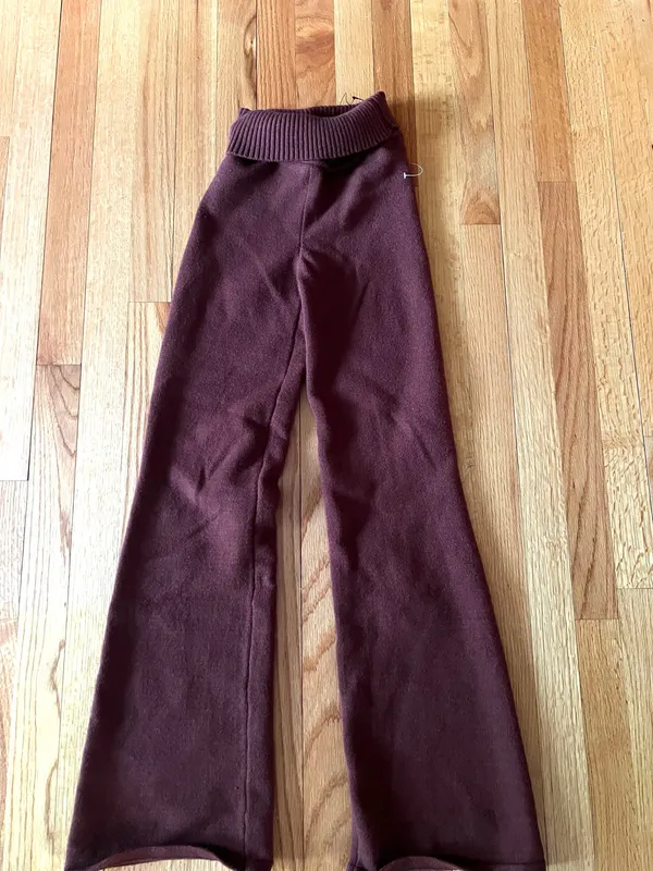 Sincerely Jules women Wide-Leg Knit Joggers in Deep Brown - Image 2