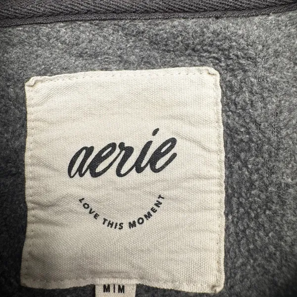 Aerie Womens‎ Gray Terry Cloth Oversized Sweatshirt Crewneck Exposed Seam Medium - Image 3