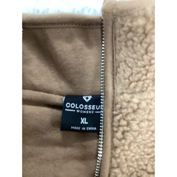 Colosseum Clemson Tigers Womens XL Sherpa Fleece 1/2 Zip Jacket Tan DKUZ30323BR - Image 6