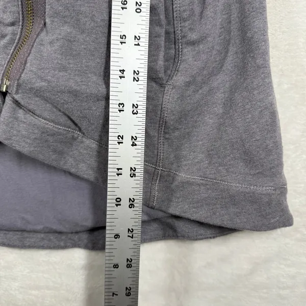 Lululemon Savasana Jacket Heathered‎ Coal Gray Asymmetrical Zip Thumbholes 6 - Image 7