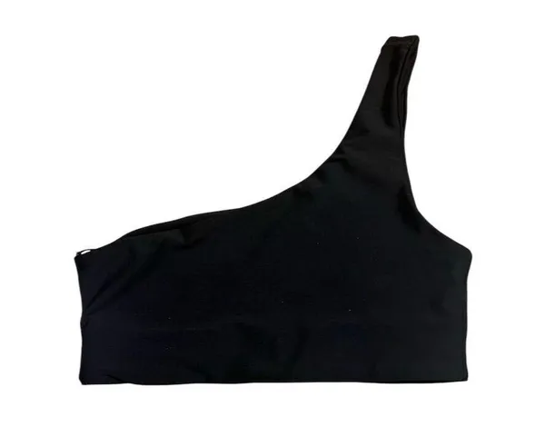 Aqua Athletic Women's One-Shoulder Sports Bra Black XS Activewear NWT - Image 4