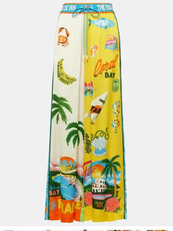 Resort-Print Wide Leg 2 piece set camp style shirt - Multicolor - Image 3