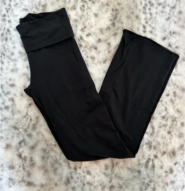 SKIMS Black Cotton Jersey Foldover Pant - Image 4