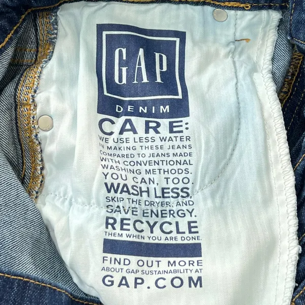 GAP Vintage Flare High Rise Jeans 31 12 Tall Dark Wash Rinsed Raw Hem‎ Stretch - Image 6