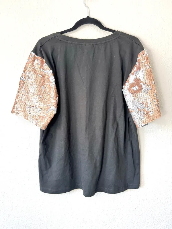 Gameday Couture Dallas Cowboys Football Sequin Sleeve T Shirt Blouse Size Medium - Image 3